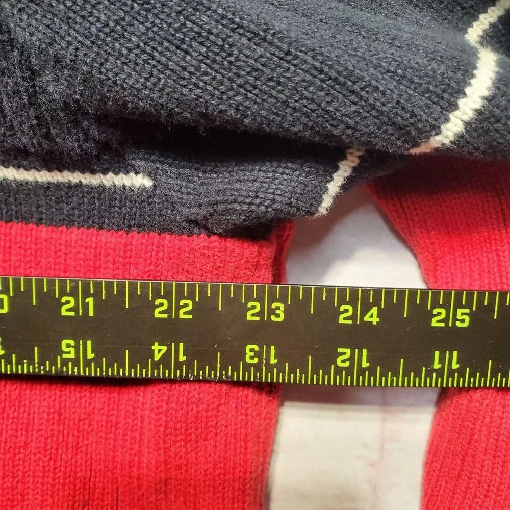 VTG Ralph Lauren Polo Jeans Co Sweater Mens Large Red USA Flag Cotton‎ Y2K Retro